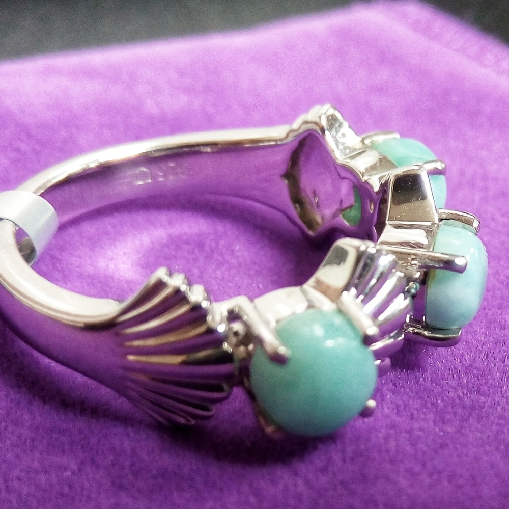 Genuine Larimar Ring - Picture 3 of 3